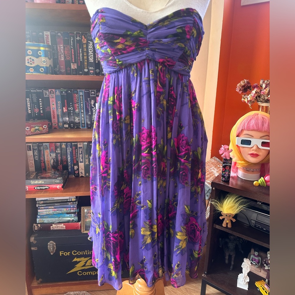 vtg Betsey Johnson deadstock NWT strapless sweetheart neckline midi dress 4